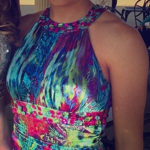 High-neck Prom Dress w/Open Back